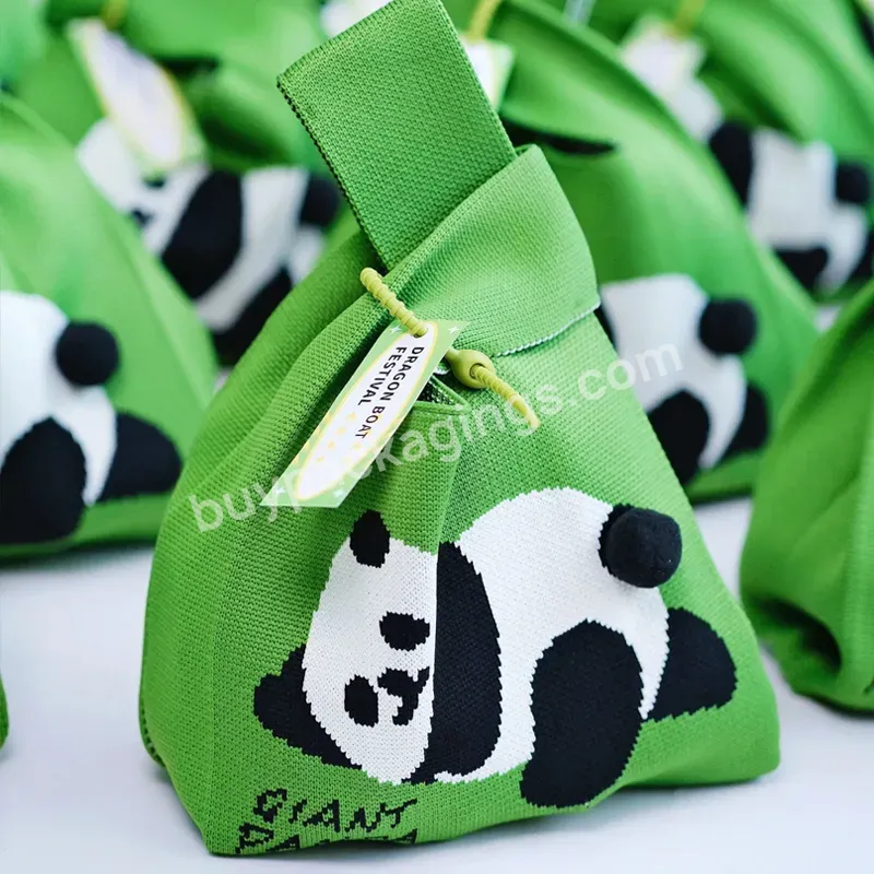 New Recommended Spot Colorful Creative High-end Holiday Portable Panda Pattern Gift Knitting Bag Coin Purse