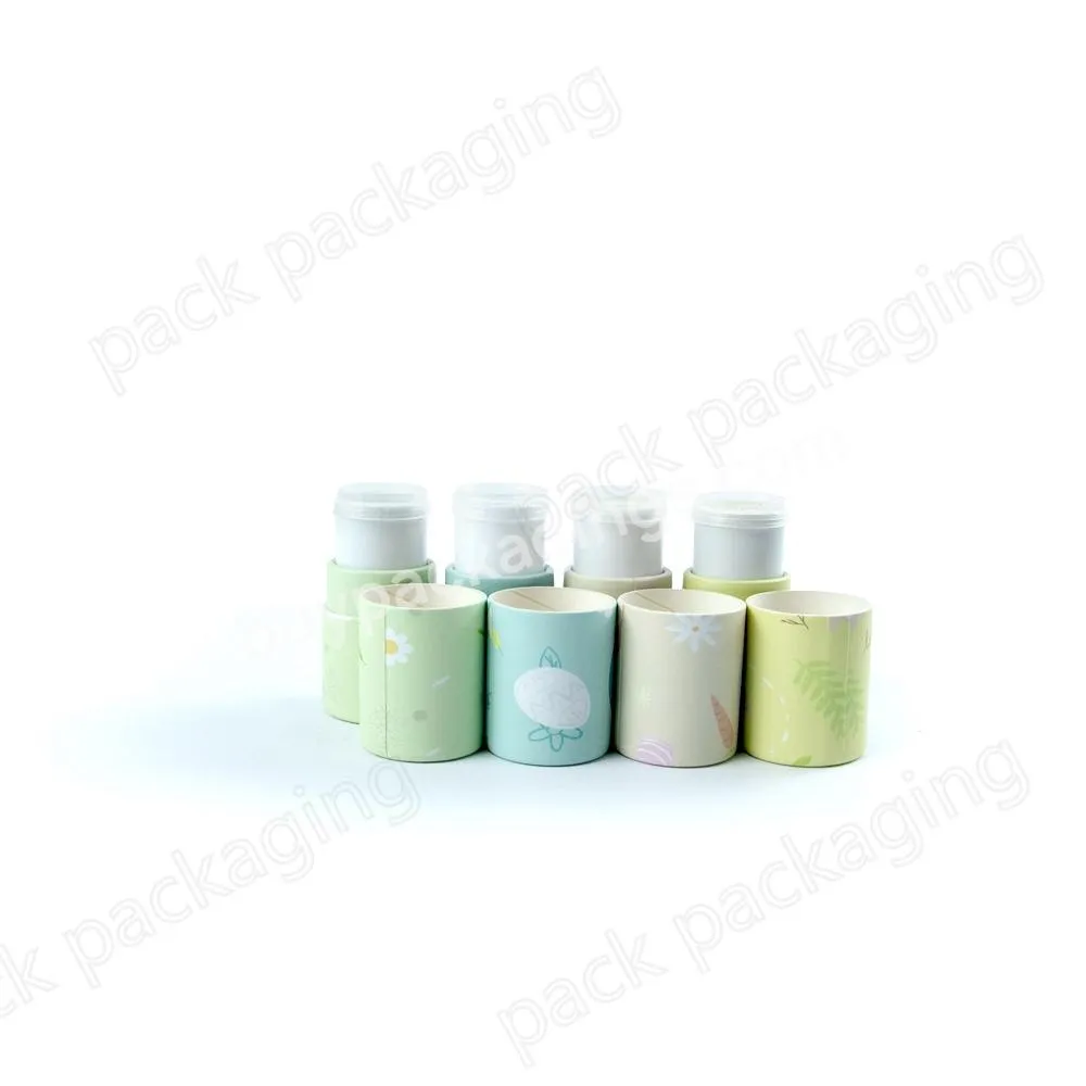 New Small Size Eco Friendly Empty Cosmetic Deodorant Stick Paper Tube Twist up Tubes Lip Balm Container Paw Balm Packaging