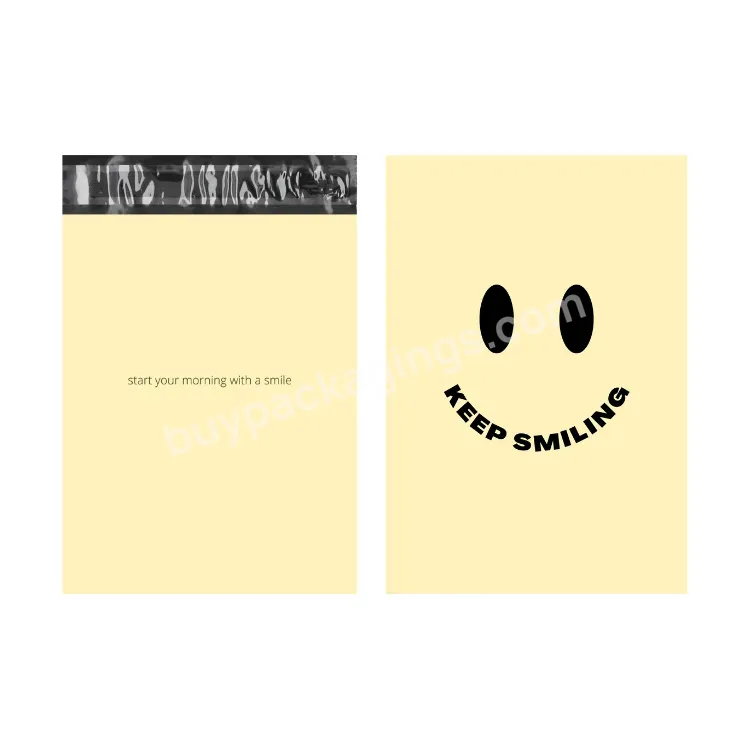 New Smiley Face Pattern Courier Mailer Bags Custom Frosted Polybag For Clothing