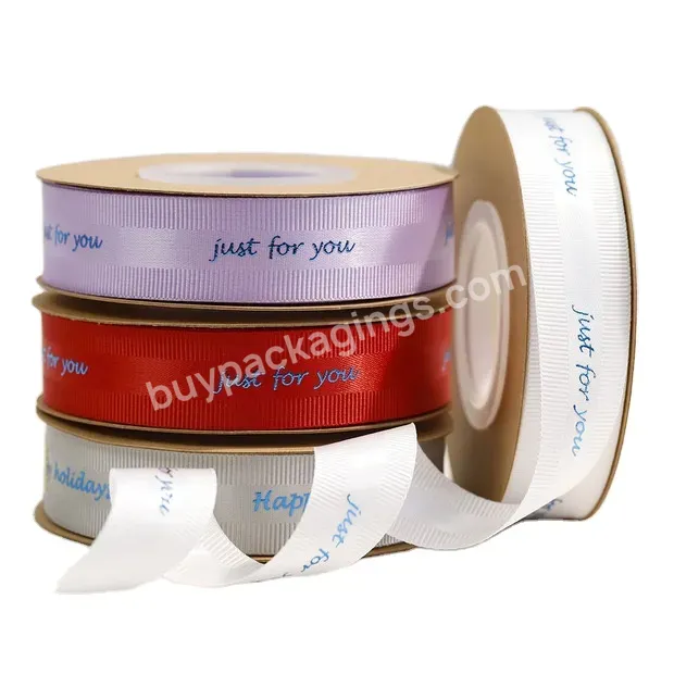 New Stock Arrival With Logo Gift Wrapping Satin Ribbons With Logo Grosgrain Ribbon