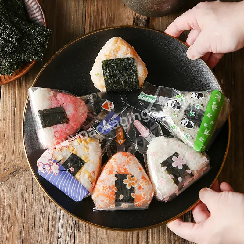 New Style Disposable Food Grade Bag Microwaveable Triangle Onigiri Wrapping Package