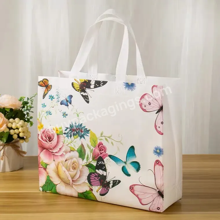 New Style Fashionable Recyclable Waterproof Portable Women Clothing Shopping Non Woven Bag For Gift Packing