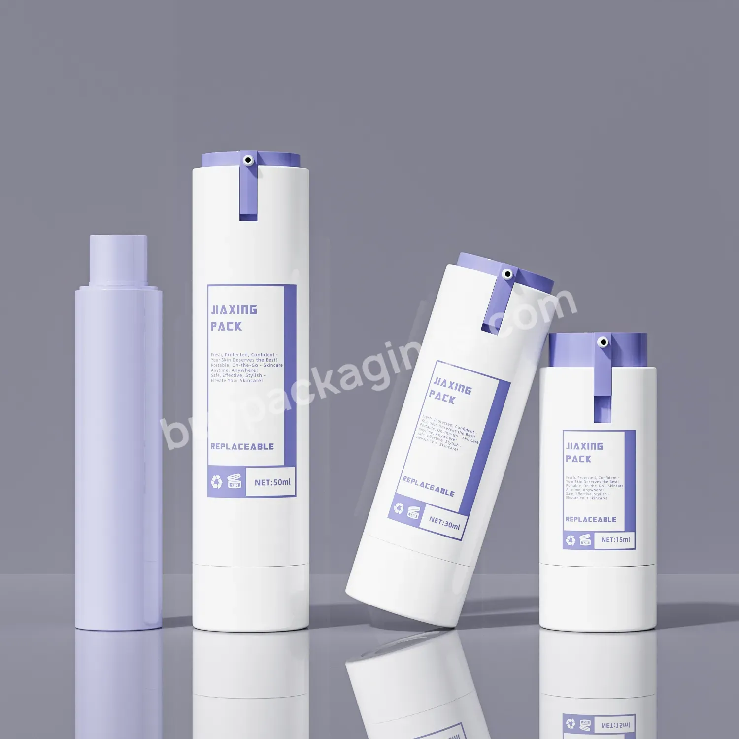 New Style Refillable Round 15ml 30ml 50ml Pp Plastic Cosmetic Cream Serum Airless Lotion Twist Pump Bottle