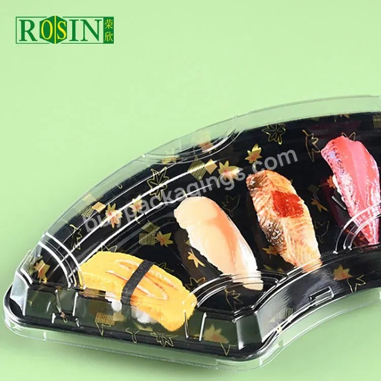 New Style Sector Environment-friendly Plastic Sushi Food Container With Lid