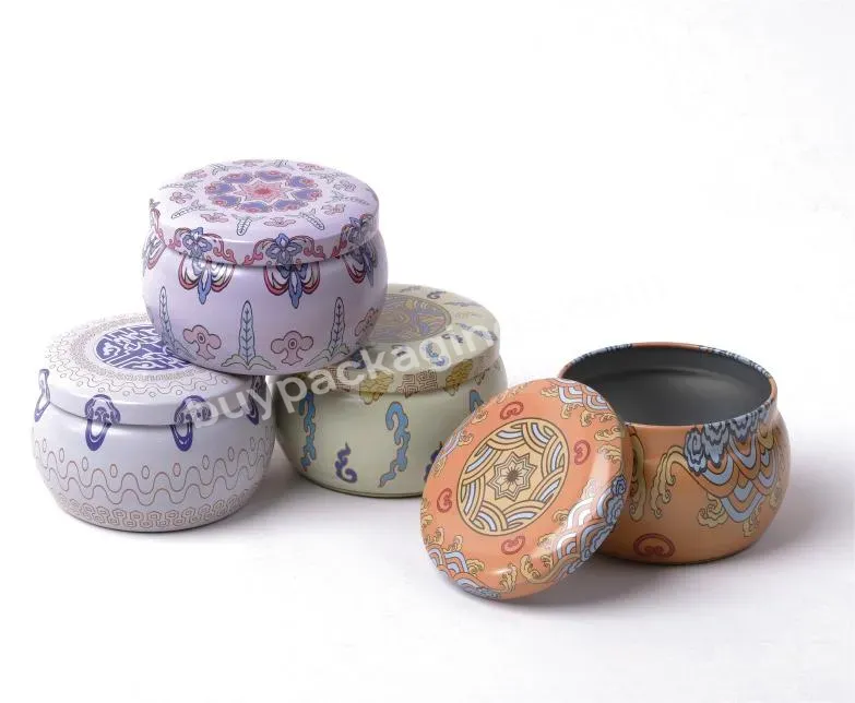 New Style Vintage Drum Shape Multi Color Wedding Birthday Return Gift Tin Candy Tea Coffee Storage Box For Guest