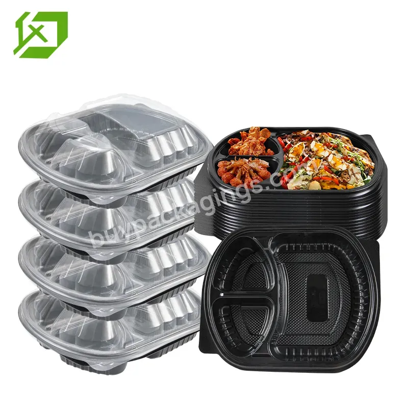 New Take Out Catering 3 Compartment Disposable Plastic Food Container - Buy Plastic Food Container Packaging,Disposable Plastic Food Container Packaging,3 Compartment Food Container.