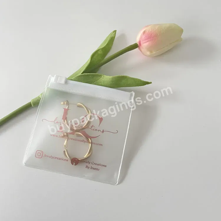 New Trending Frosted Pvc Mylar Bags Custom Printed Biodegradable Clear Poly Bag Jewelry Pouch With Zip Tab