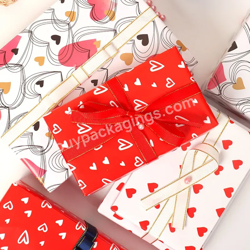 New Valentine's Day Gift Wrapping Paper Fresh Small Love Gift Wrapping Paper Wrapping Book Paper Manufacturer - Buy Fresh Little Heart Gift Wrapping Paper,Cheap Price Gift Wrapping Paper,Valentine's Day Gift Wrapping Paper.