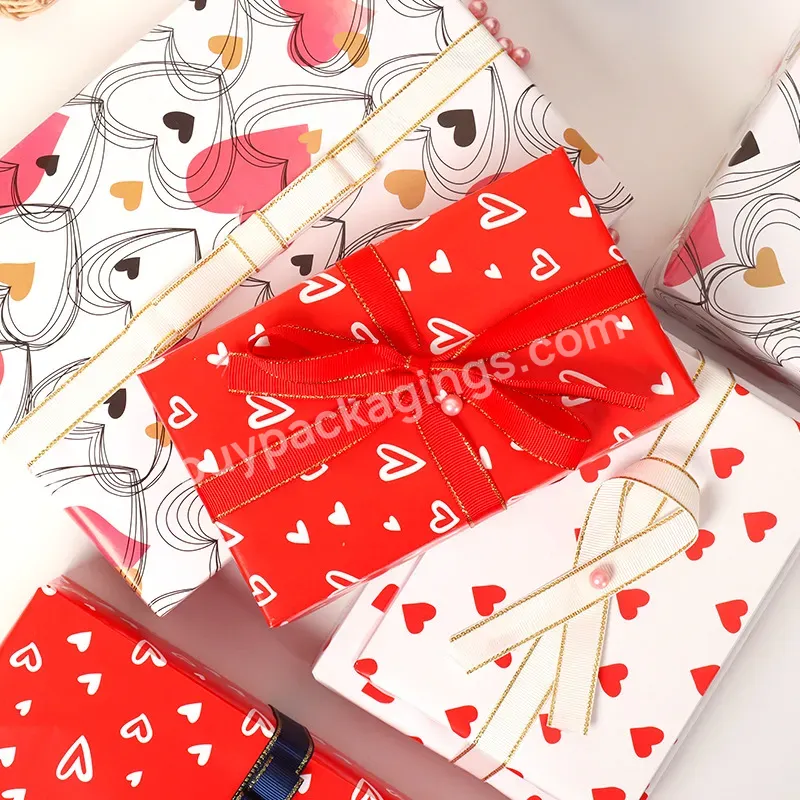 New Valentine's Day Gift Wrapping Paper Fresh Small Love Gift Wrapping Paper Wrapping Book Paper Manufacturer