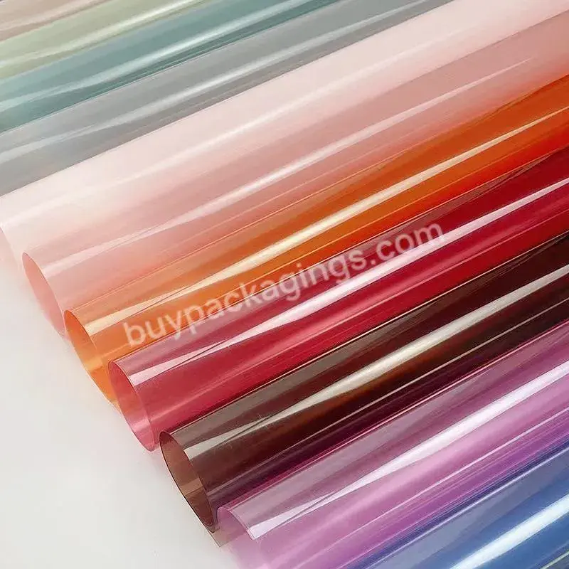 New Waterproof Translucent Color Cellophane Opp Jelly Film Flower Wrapping Paper Dazzles Bouquet Wrapping Floral Paper