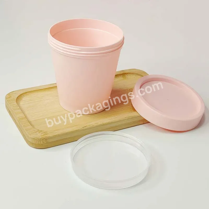 New Wholesale In Stock Food Grade Ice Cream Cup Custom Pp Jar Plastic Pudding Food Round Pp Jar