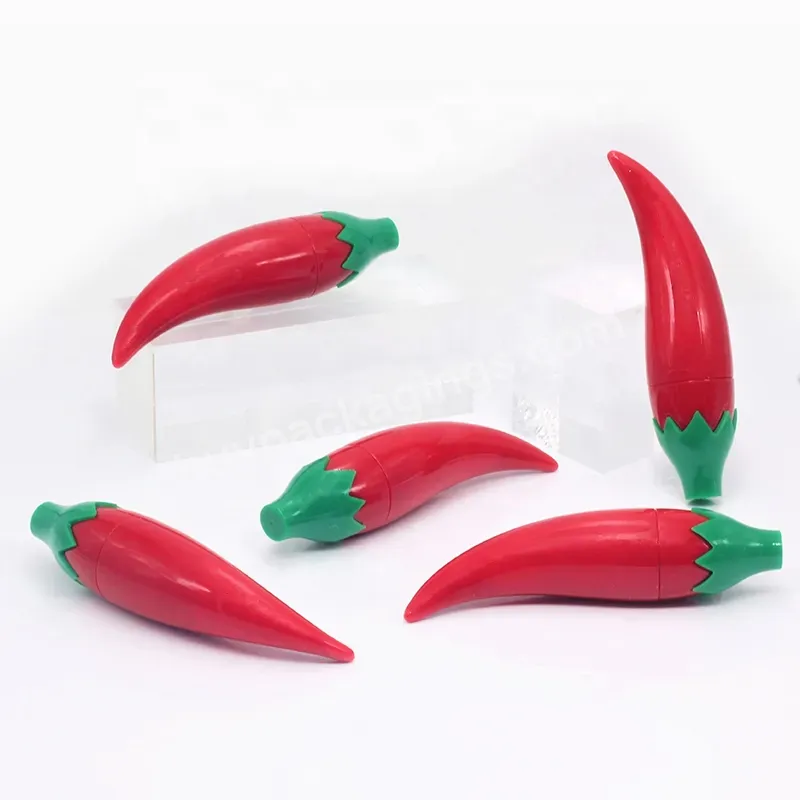 Newest Creative Cute Red Chili Shape Empty Lipstick Tube Container Custom Logo In Stock