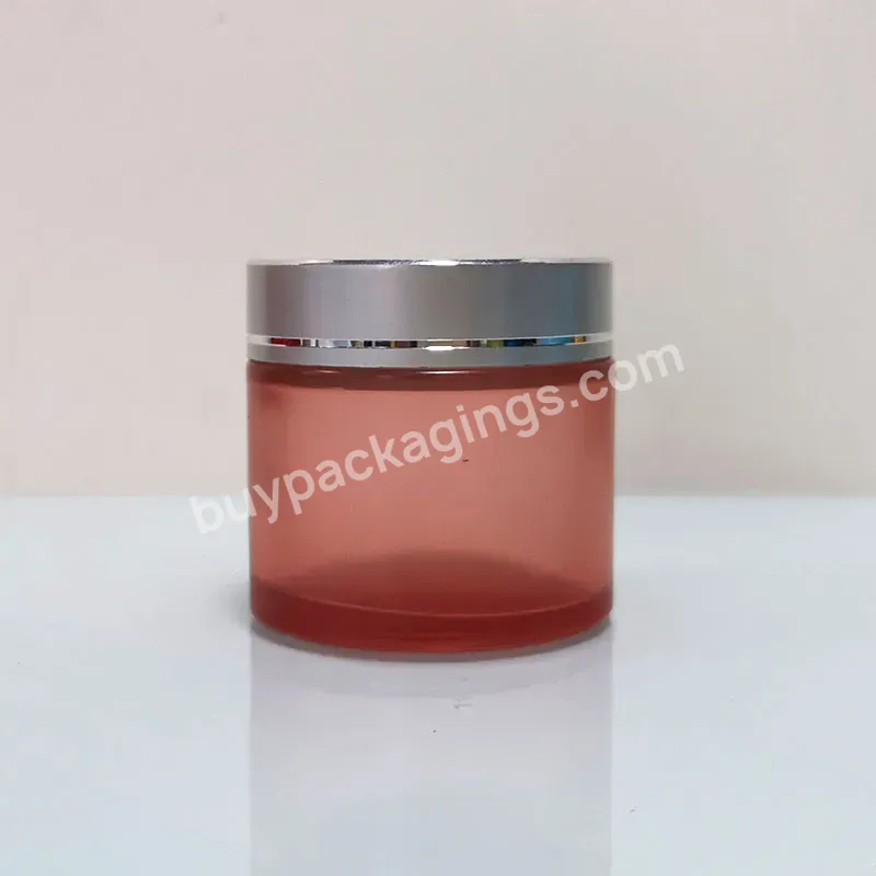 Newest Design Pink Face Cream Jar Cosmetics Glass Bottle For Skincare Packaging Glass Bottle Set