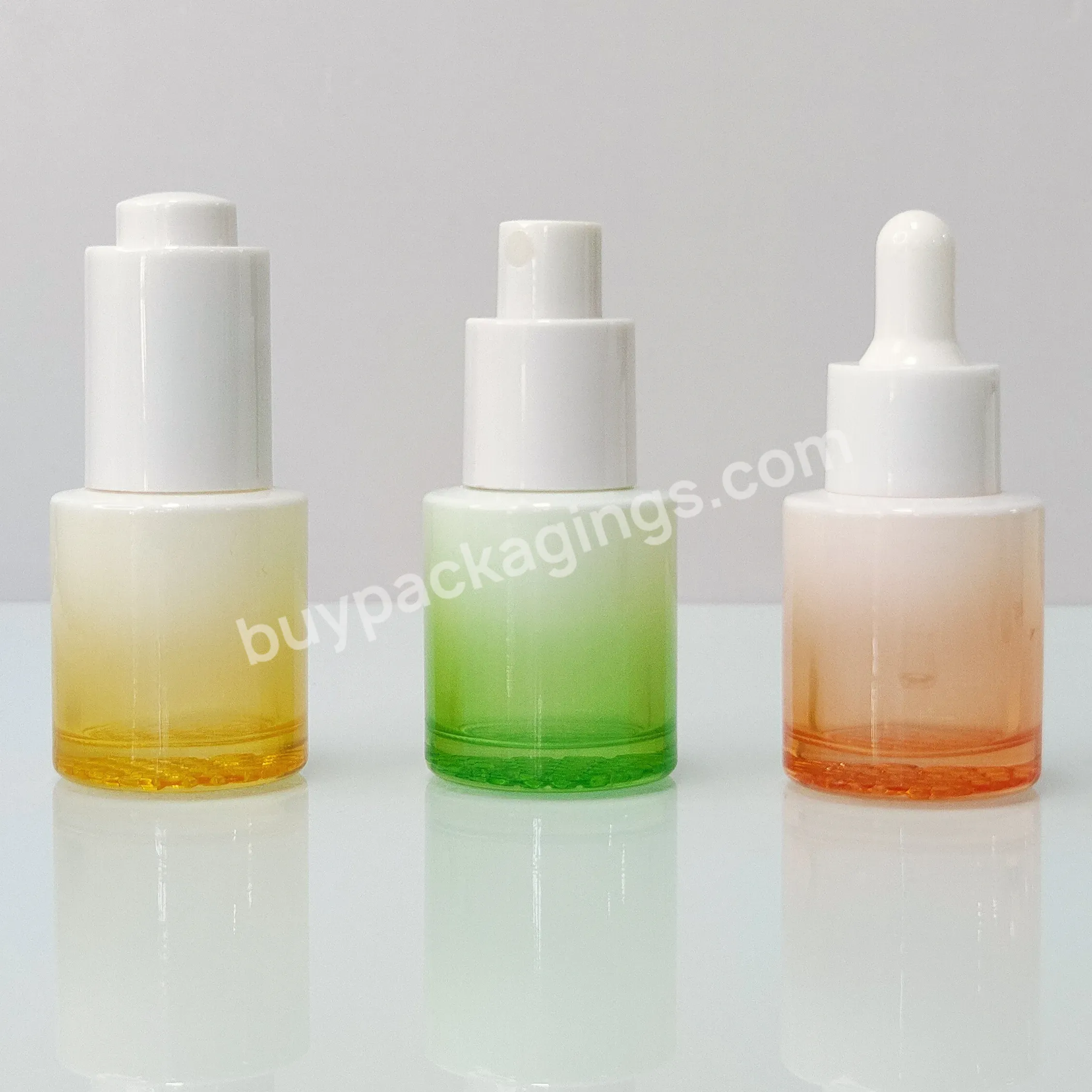 Newly Arrived Good Wholesale Price Gradient Yellow Blue Orange Skincare Cream Bread Oil Glass Dropper Bottle