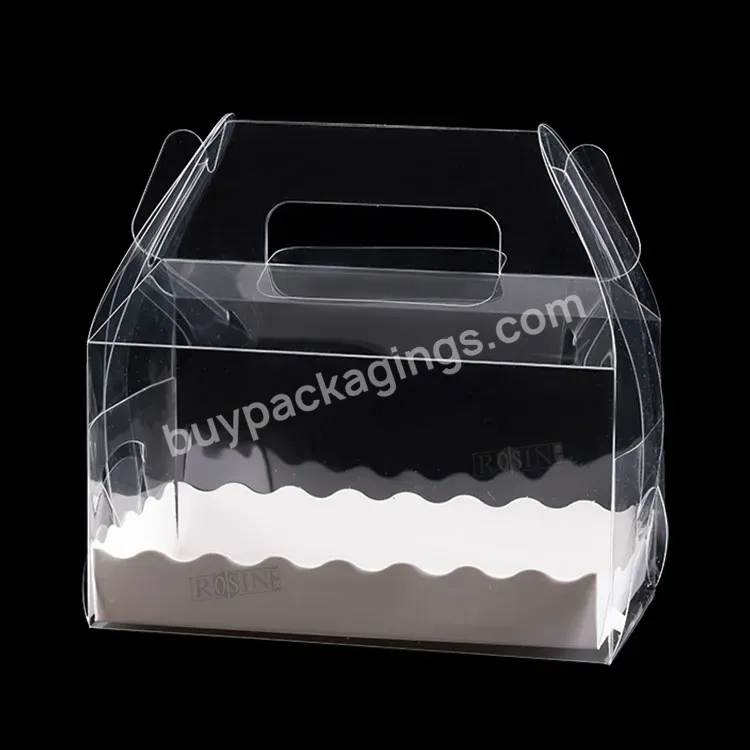 Newly Luxury Clear Transparent Cake Box Pvc Wedding Birthday Party Folding Gift Box With Handle