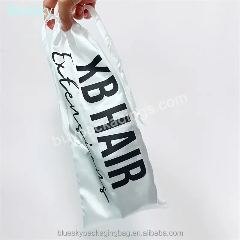 Nice Quality Promotional Satin Polyester Bags Silk White Satin Drawstring Bag With Custom Logo