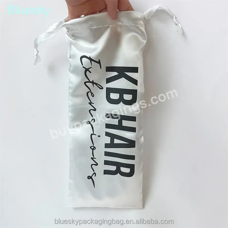 Nice Quality Promotional Satin Polyester Bags Silk White Satin Drawstring Bag With Custom Logo