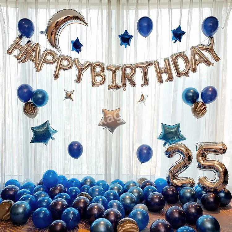 Night Blue Ink Blue Latex Balloon Set Starry Night Blue Decoration Birthday wedding Party Layout Holiday Balloon Decoration