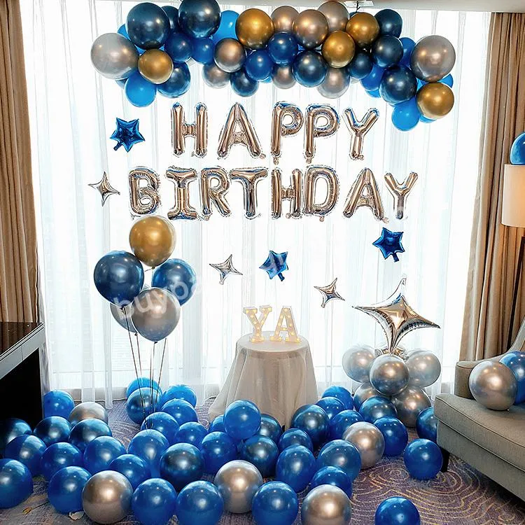 night navy blue luxury balloons birthday party decorations for home decorations