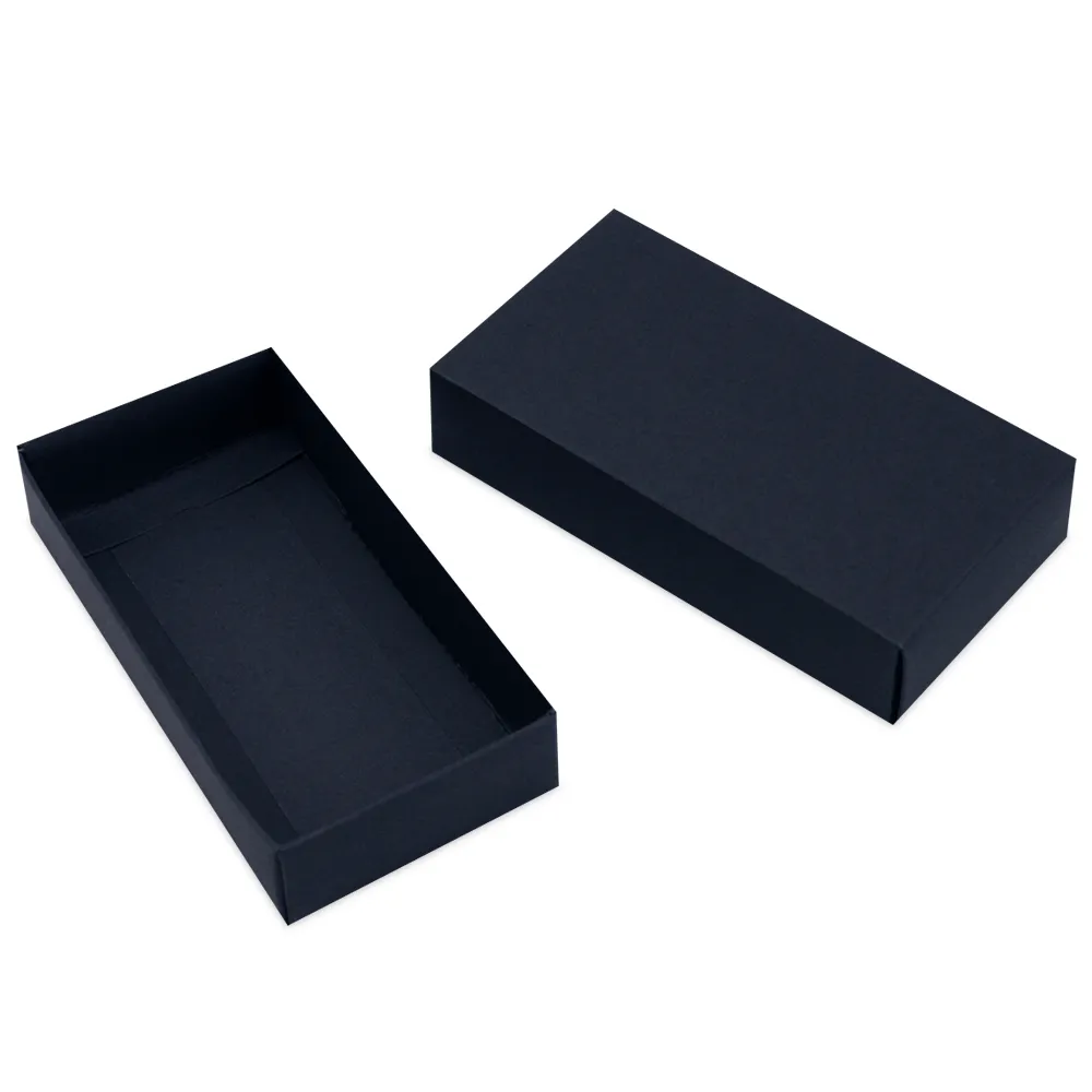 Nine sizes Plain paper custom lid and base Black paper gift box with lid packaging socks