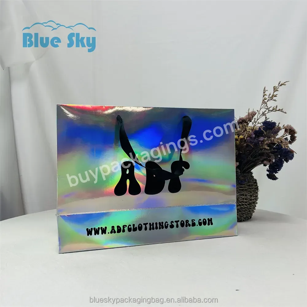 No. 1 In The World New Fancy Customized Holographic Packaging Paper Bags For Clothes