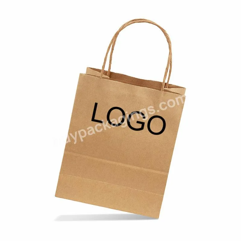 No Plastic Adhere To The Environmental Protection Custom Recyclable Reusable Shopping Gift Kraft Paper Bag Printing Logo