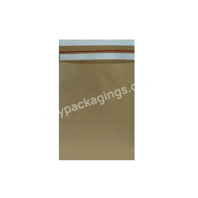 No Plastic Custom Logo Ecommerce Eco Friendly Recyclable Degradable Gusseted Sides Peel Seal Closure Kraft Paper Mailer