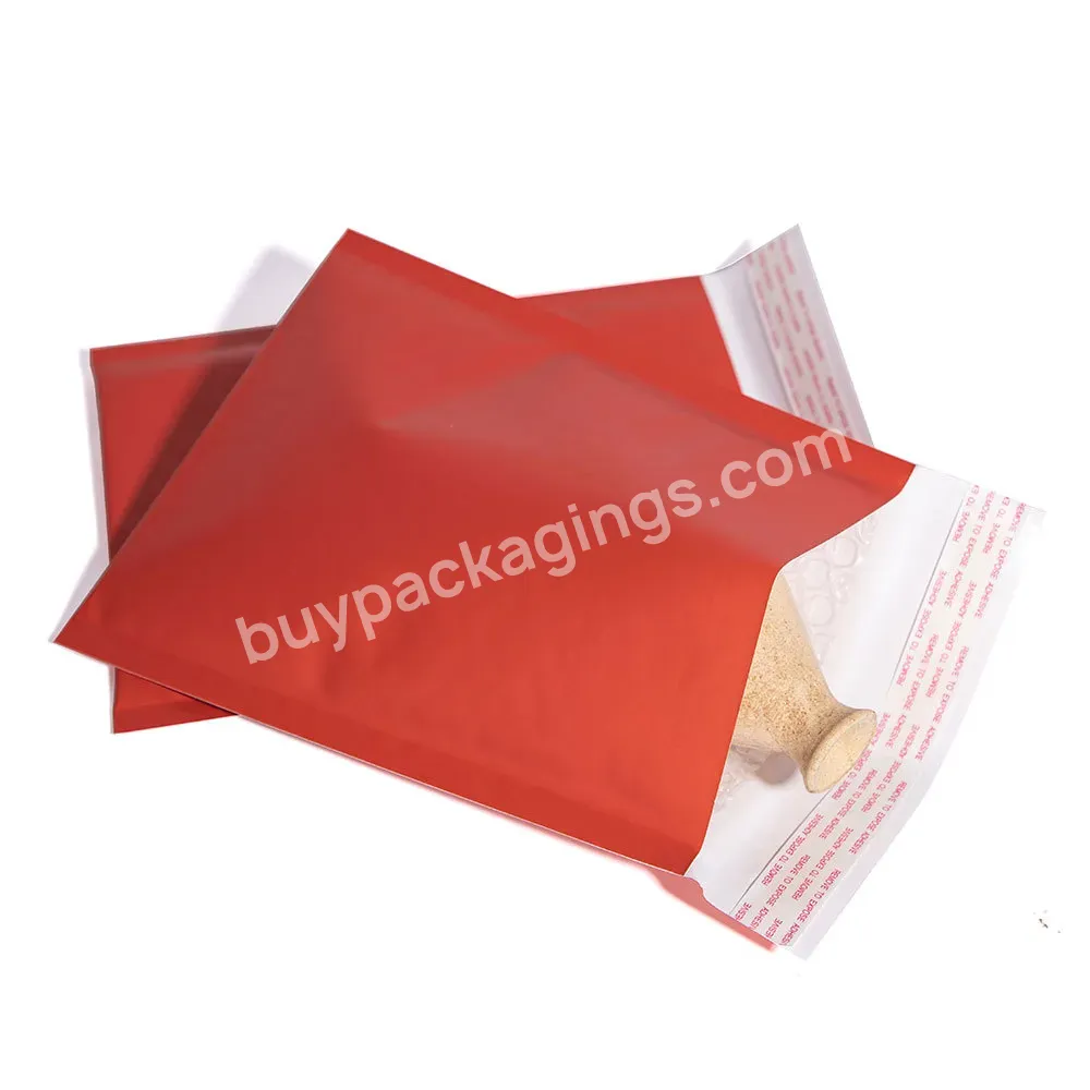 No Pollution Customized Logo Black Red Yellow Paper Mailing Shipping Wrapping Kraft Paper Bubble Mailer Padded Envelopes