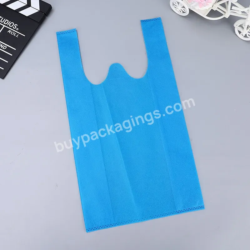 Non Woven Eco Recyclable Supermarket Shopping Spun Bond Bag Packaging Bag Promotional T Shirt Non Woven Vest Bags