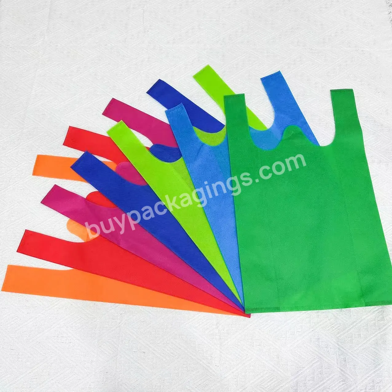 Non Wovent-shirt Bag For Shopping For Shopping Reusable Recyclable Portable Pp Eco-duck Patchhole Sale And Customized Food Bx101