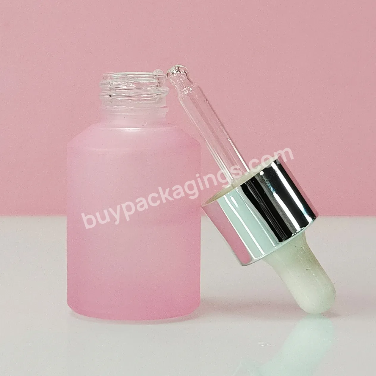 Oblique Shoulder Glass Bottle 15ml 30ml 40ml 100ml Face Cosmetic Serum Packaging Bottle With Dropper Pump