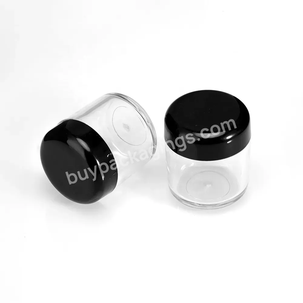 Obrou 10 Ml Ps Clear Cosmetic Cream Jars Plastic Lip Scrub Container With Black Cap