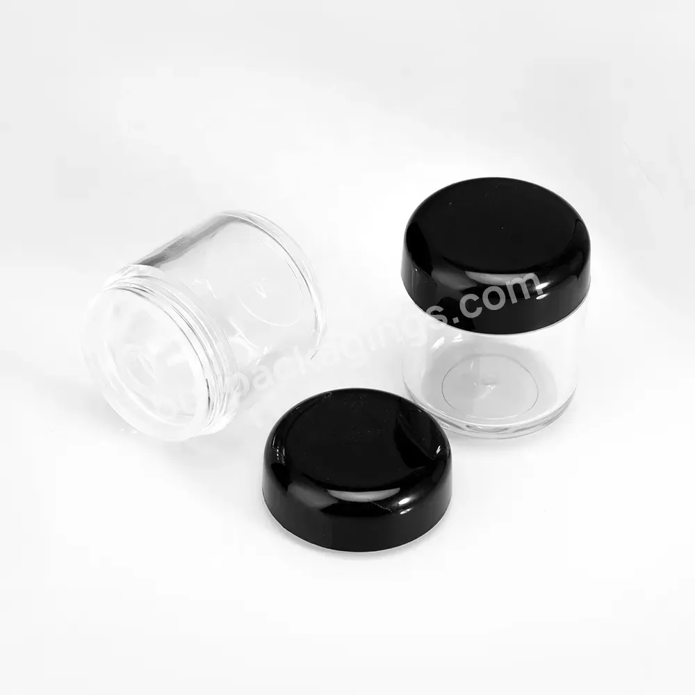 Obrou 10 Ml Ps Clear Cosmetic Cream Jars Plastic Lip Scrub Container With Black Cap