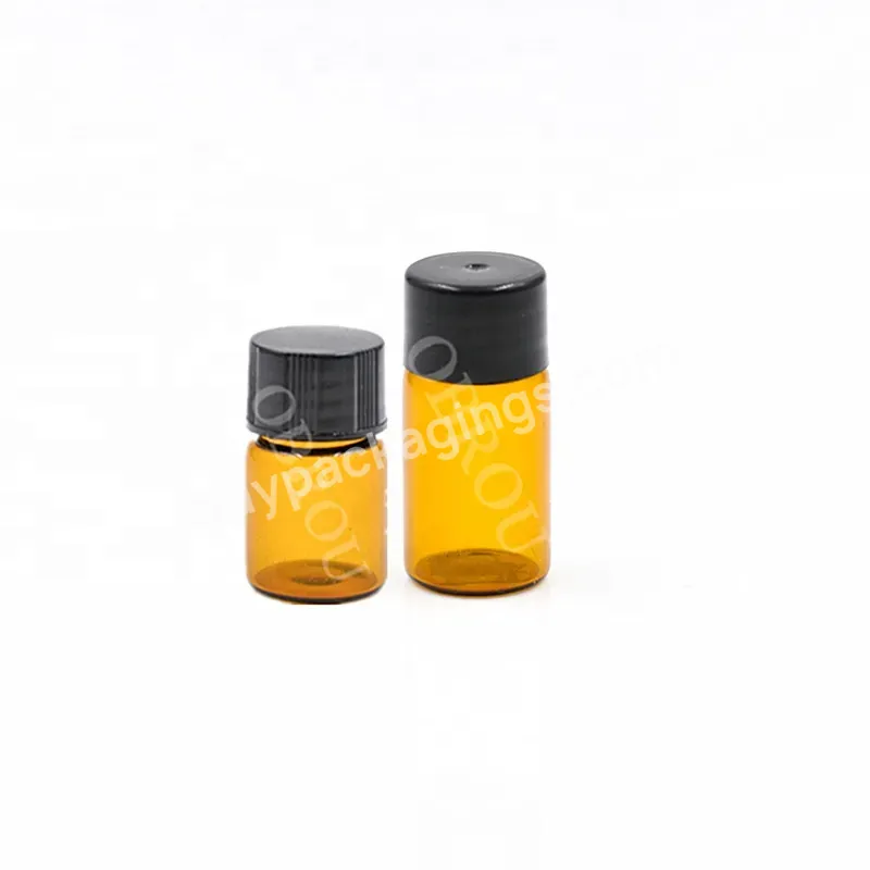 Obrou 1ml 2ml 3ml 5ml Essential Oil Glass Vial Amber Empty Mini Glass Liquor Bottle For Skin Care Serum Sample