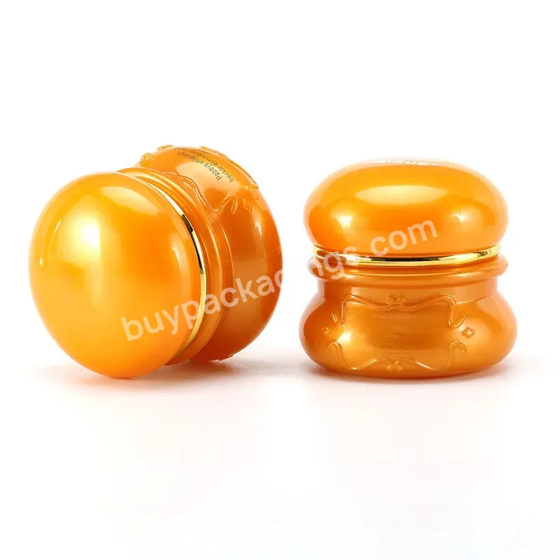 Obrou 20g Gourd-shaped Plastic Material Face Eye Skin Care Lotion Container Cosmetic Packaging Empty Cream Jar With Gold Border