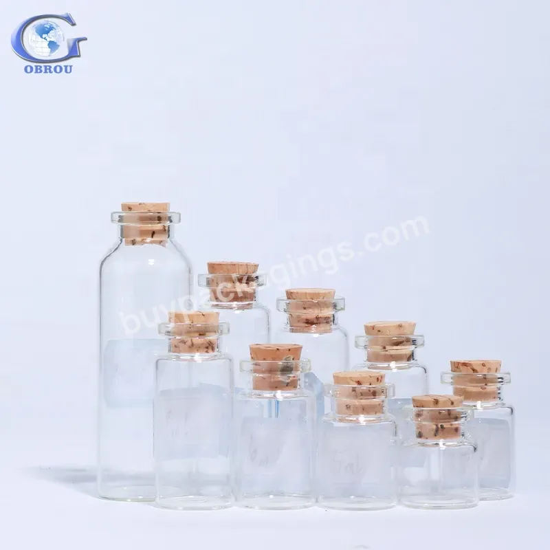 Obrou 2ml 3ml 4ml 5ml 6ml 7ml 8ml 10ml Transparent Glass Wishing/small Drift Bottle/vials With Cork For Gift Vial