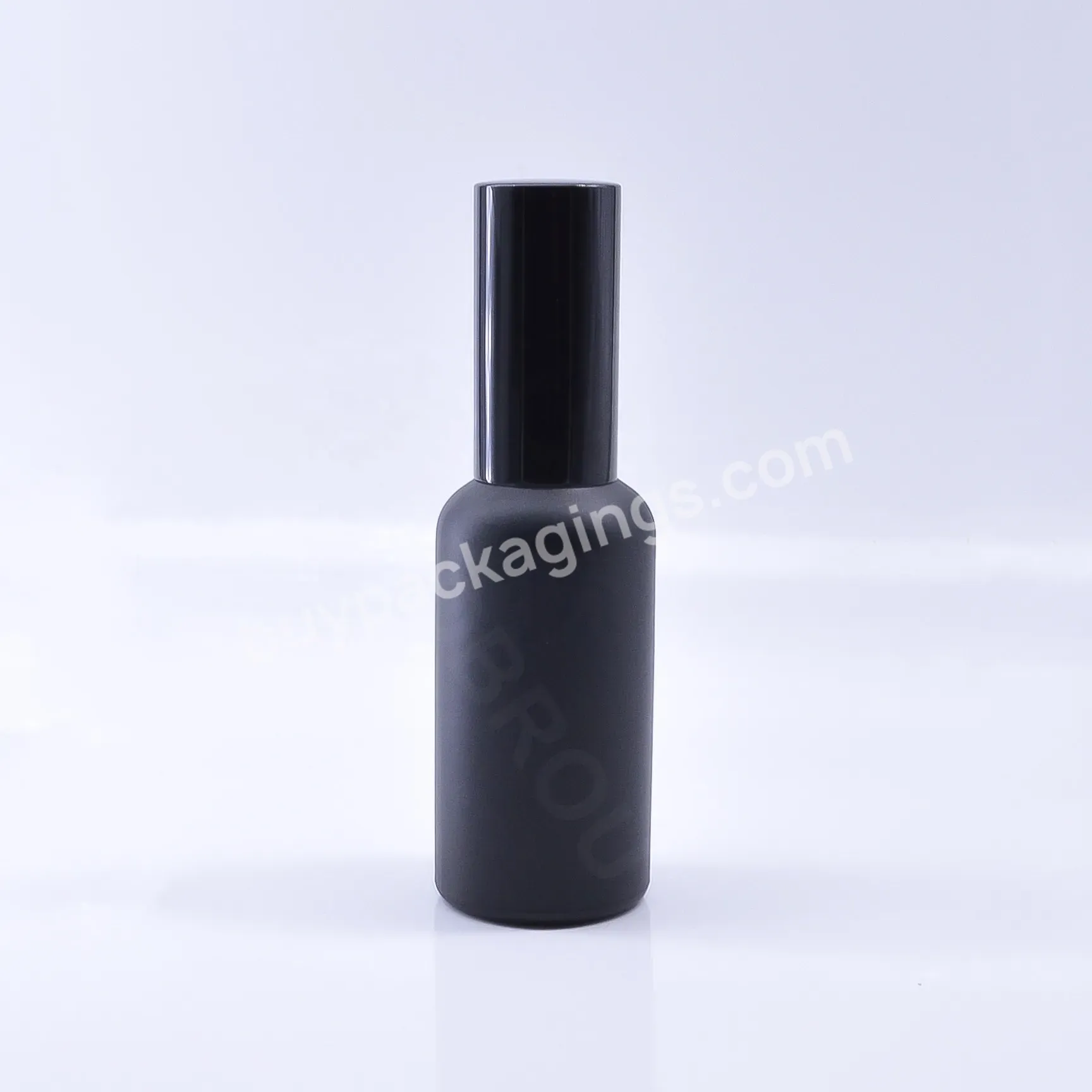 Obrou 3.38oz 100ml Perfume Oil Glass Fine Mist Aluminum Middle Eastern Black Matte Frosted Spray Bottle