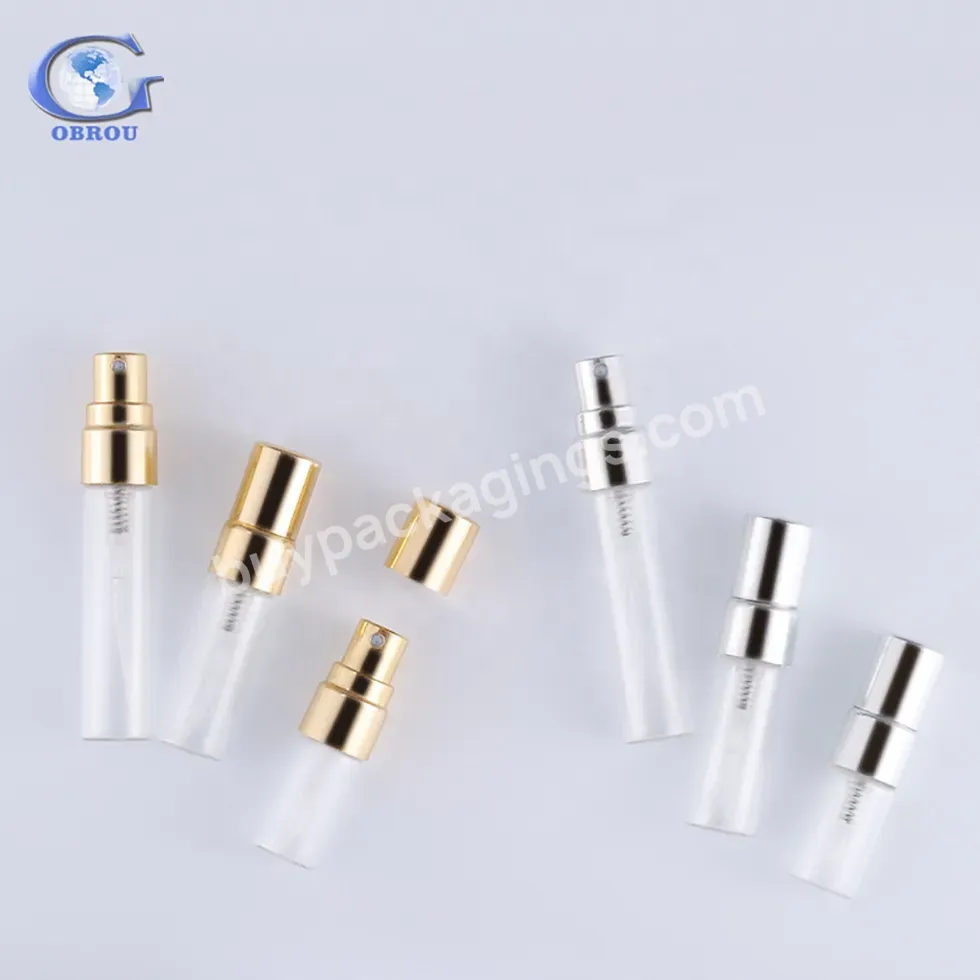 Obrou 3ml 5ml Mini Empty 2ml Clear Spray Bottle Glass Perfume Sample Atomizer Spray Bottles For Essential Oil Packaging