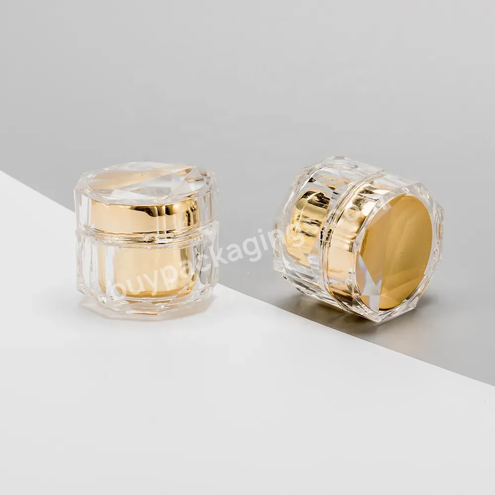 Obrou 5g 10g Gold Acrylic Cosmetic Cream Container Eye Cream Plastic Empty Jar