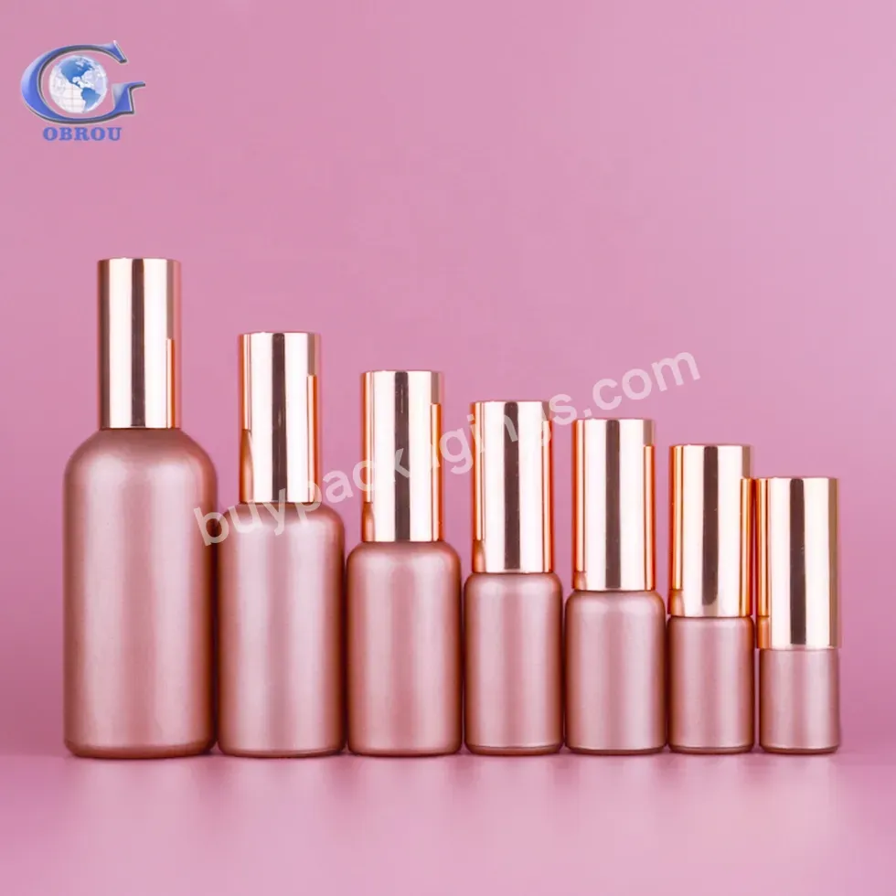 Obrou 5ml 10ml 15ml 20ml 30ml 50ml 100ml Glass Spray Bottles For Cosmetic Frosted Serum Bottle Pink Hair Oil Bottle