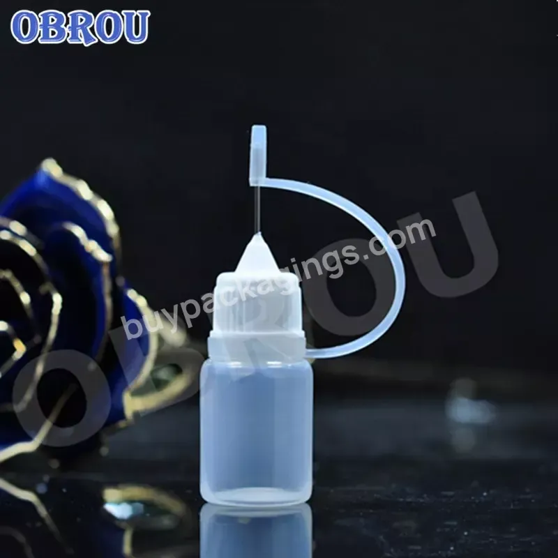 Obrou 5ml 10ml 15ml 20ml 30ml 50ml Pe Plastic Squeeze Eye Dropper Bottles With Needle Tip Cap