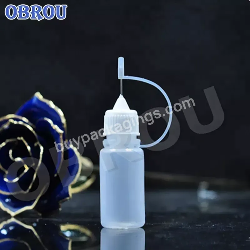 Obrou 5ml 10ml 15ml 20ml 30ml 50ml Pe Plastic Squeeze Eye Dropper Bottles With Needle Tip Cap