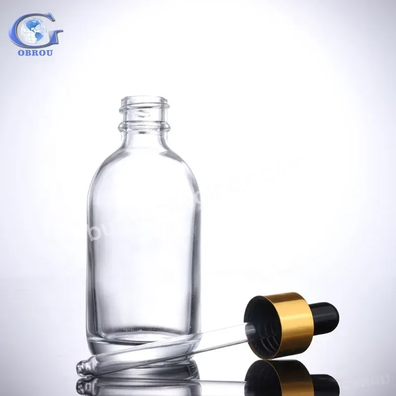 Obrou China Wholesale Essential Oil Clear Empty Glass Cosmetic 30ml Bottle With Dropper