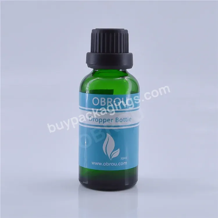 Obrou Custom Labels 5 10 15 20 50 100ml Massage Oil Bottles With Label Sticker 1oz Glass Dropper Bottle For Essential Oil