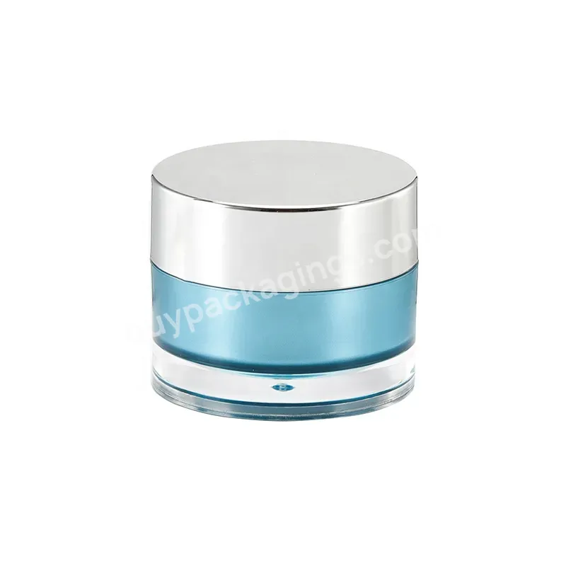 Obrou Empty Skin Care Product Storage Jar Cream 50ml Acrylic Jar With Silver Plating Lid