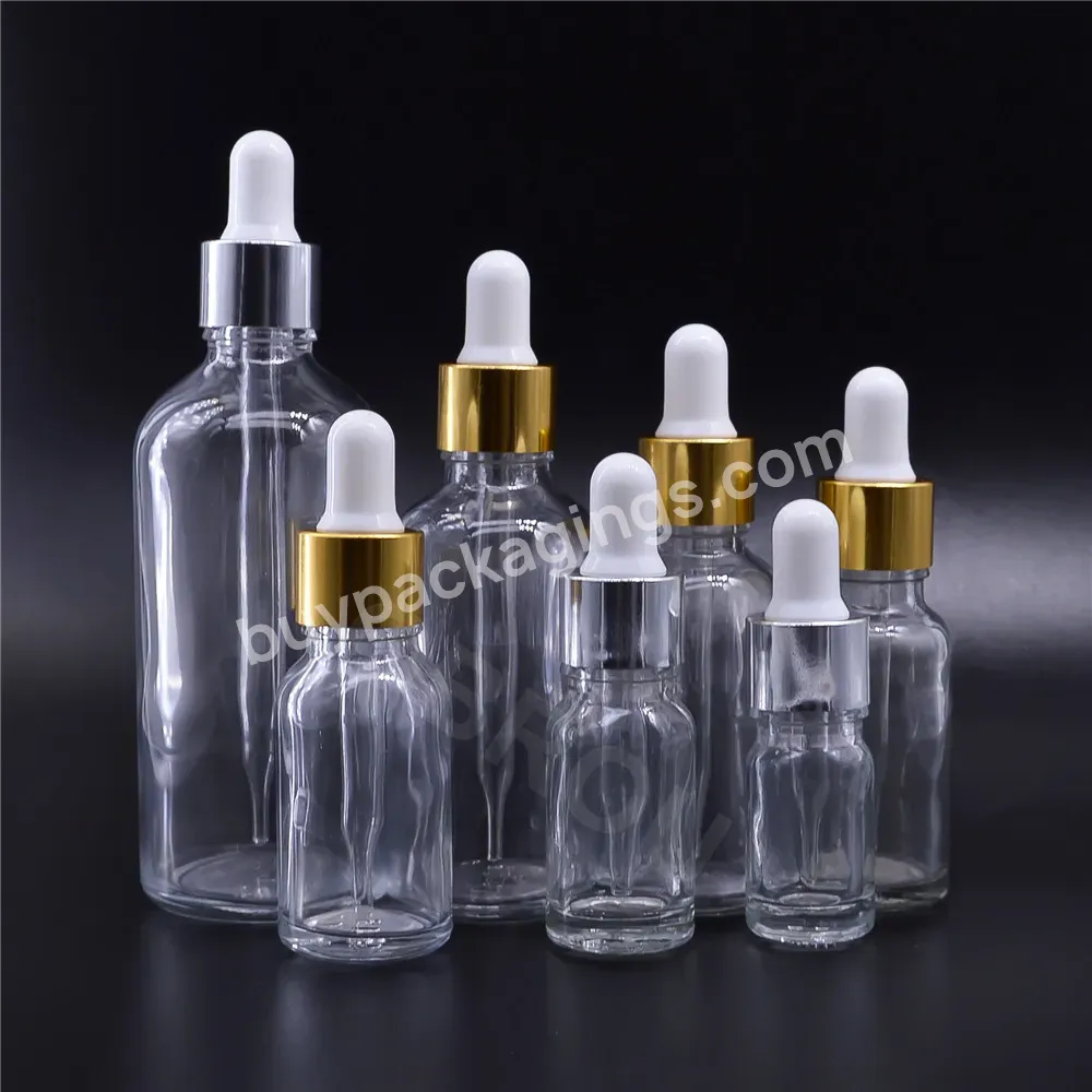 Obrou High Quality Essential Oil Clear Frosted Amber Glass Bottle With Dropper Sets Wholesale