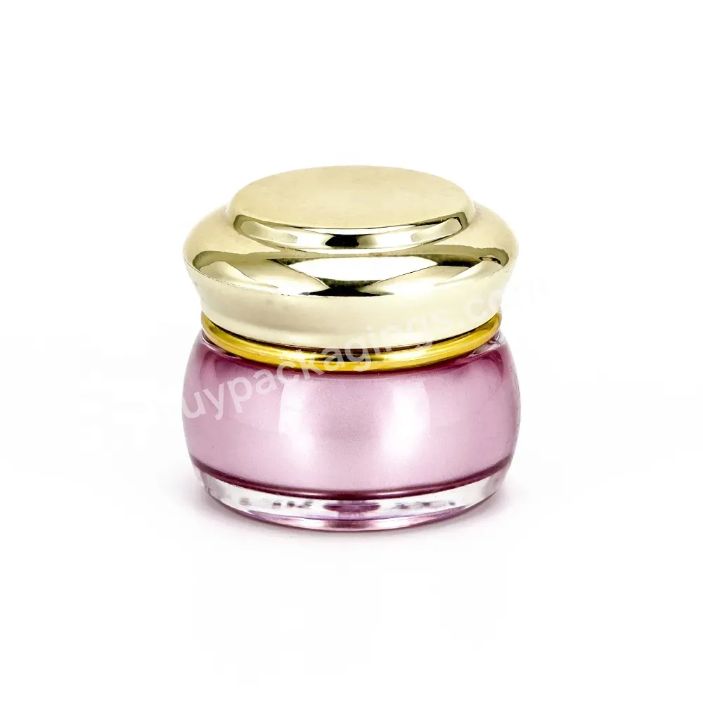 Obrou High-quality Round Shape Luxury 18g Purple Cosmetic Cream Jar With Gold Aluminium Cap For Sale