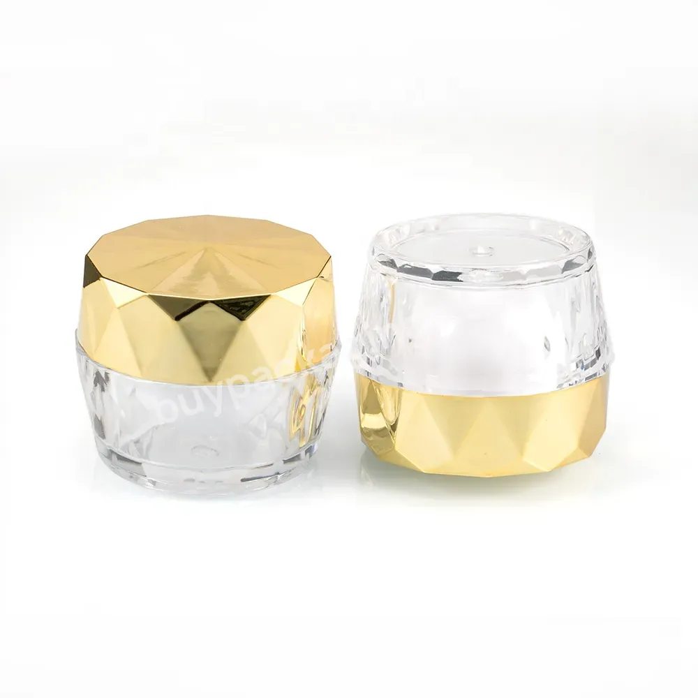 Obrou Hot Sale Diamond-shaped Transparent Acrylic Cream Jar Pp Material Inner Plastic Packaging Jar For Skin Care Cream