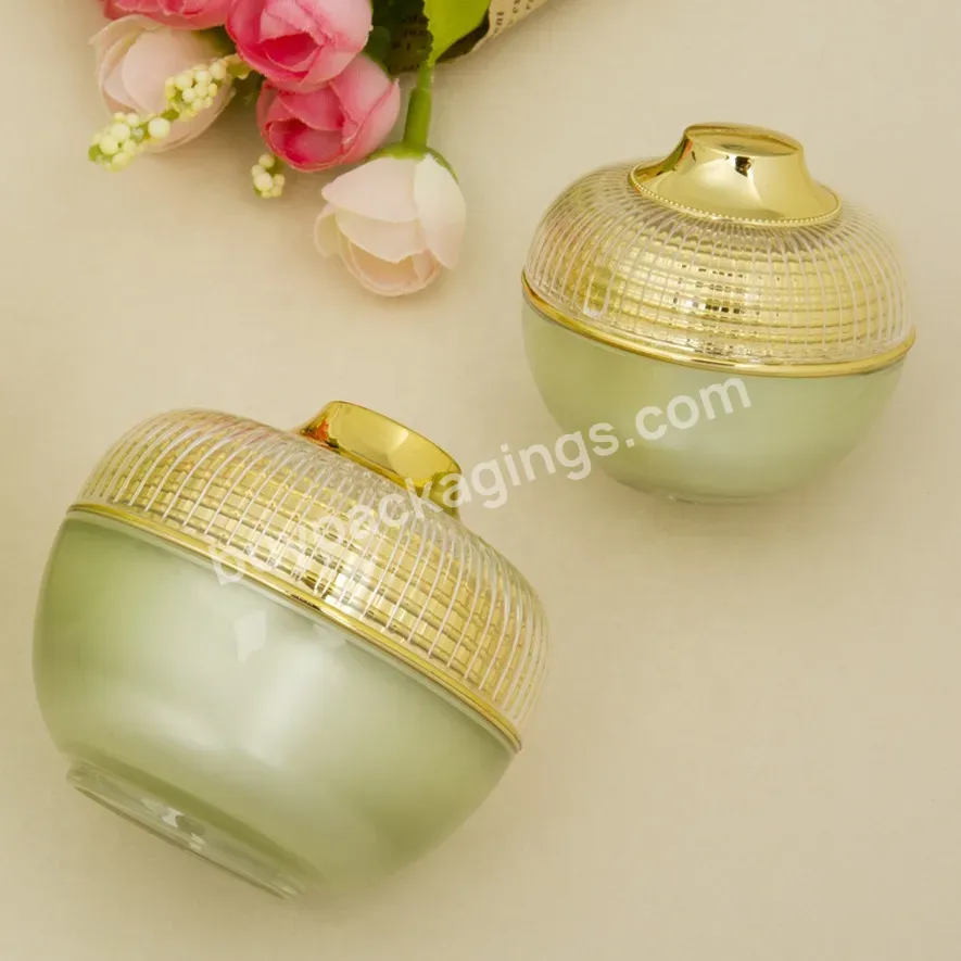 Obrou Obrou Factory Wholesale Bowl Shape Light Green Plastic Empty Cosmetic Facial Cream Container Acrylic Cream Jar