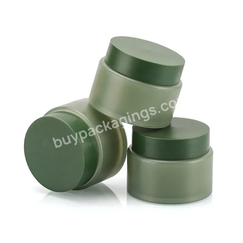 Obrou Plastic Dark Green Single Layer Pp Plastic Scrub Body Lotion Jars Empty Cosmetic Skin Cream Plastic Jar 100 G